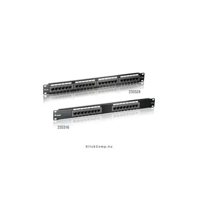 Cat5 patch panel 24 port, 1U, fekete Delock EQUIP-235324 fotó