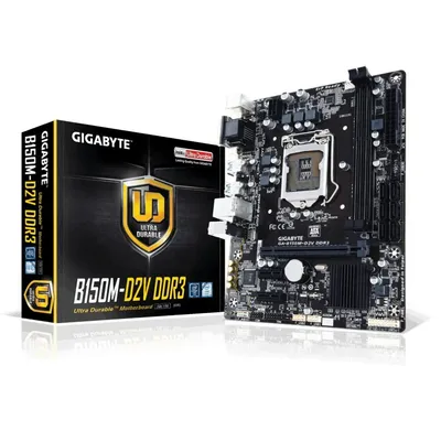 Alaplap B150 LGA1151 mATX Gigabyte B150M-D2V DDR3 Intel GA-B150M-D2V-DDR3 fotó