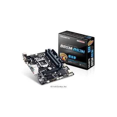 Alaplap B85 skt1150 4xDDR3 1600MHz 1xGBE LAN 4xSATA3 8xUSB2.0 4xUSB3.0 GIGABYTE B85M-DS3H GA-B85M-DS3H fotó