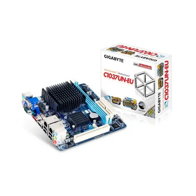 Alaplap Main Board Desktop iNM70 Express + iCeleron 1037U 1.8GHz DDR3 PS 2VGAHDMI2xLANUSB2.0 SATAII SATA III e-SATA IDE Mini-ITX Retail GIGABYTE GA-C1037UN-EU fotó