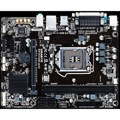 Alaplap H110 LGA1151 mATX Gigabyte H110M-DS2 Intel GA-H110M-DS2 fotó
