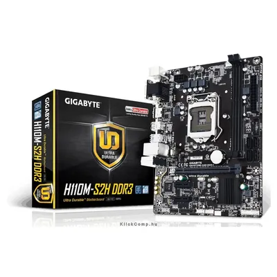 Alaplap H110 LGA1151 mATX DDR3 Intel Gigabyte H110M-S2H GA-H110M-S2H-DDR3 fotó
