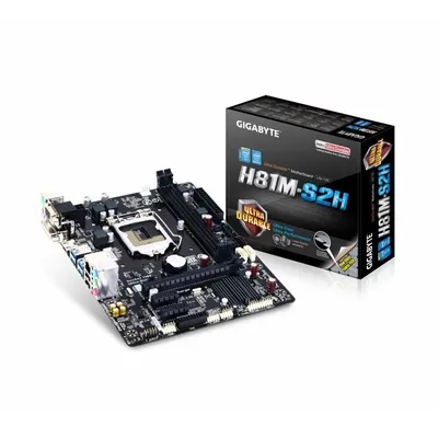 Alaplap H81M LGA1150 2 x DDR3 DIMM1x D-Sub1x DVI-D1x HDMI Micro ATX rev. 1.0 GIGABYTE GA-H81M-S2H fotó