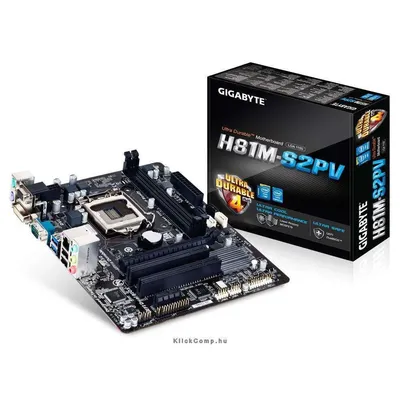 Alaplap H81 LGA1150 mATX H81M-S2PV Intel GA-H81M-S2PV fotó