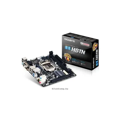 H81N mini-ITX skt1150 H81, 2xDDR3 1600MHz, 1xGBE LAN, 7xUSB2.0, 2xUSB3.0 GA-H81N fotó