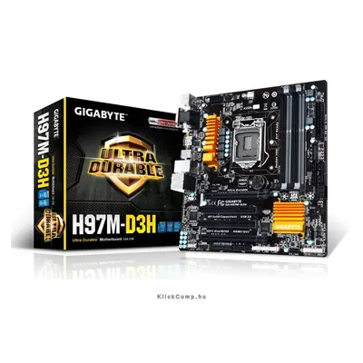 Alaplap H97M-D3H skt1150 H97 4xDDR3 1600MHz RAID 2xPCI-E 1xGBE LAN 6xSATA3 8xUSB2.0 6xUSB3.0 GIGABYTE GA-H97M-D3H fotó