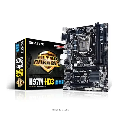 Alaplap H97M-HD3 skt1150 H97 2xDDR3 1600MHz RAID 1xGBE LAN 6xSATA3 6xUSB2.0 6xUSB3.0 GIGABYTE GA-H97M-HD3 fotó