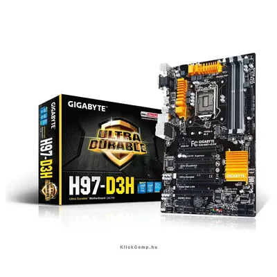 Alaplap H97 skt1150 4xDDR3 1600MHz RAID 2xPCI-E 1xGBE LAN 6xSATA3 8xUSB2.0 6xUSB3.0 GIGABYTE H97-D3H GA-H97-D3H fotó