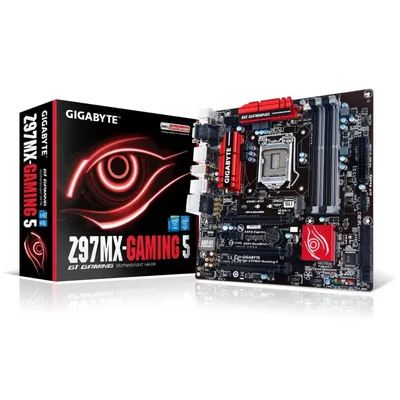 Alaplap Z97 skt1150 4xDDR3 3100MHz RAID 3xPCI-E 1xGBE LAN 6xSATA3 8xUSB2.0 6xUSB3.0 GIGABYTE Z97MX-GAMING 5 GA-Z97MX-GAMING-5 fotó