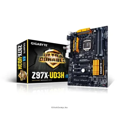 Alaplap Z97 skt1150 4xDDR3 3100MHz RAID 3xPCI-E 1xGBE LAN 6xSATA3 8xUSB2.0 6xUSB3.0 GIGABYTE Z97X-UD3H GA-Z97X-UD3H fotó