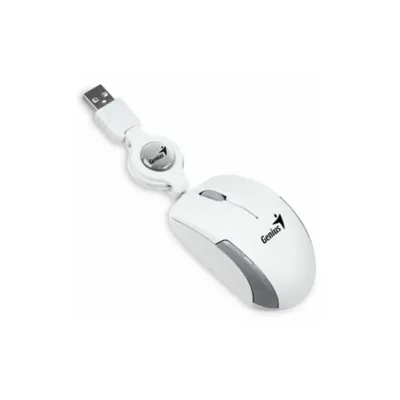 Egér USB Genius Micro Traveler V2 Vezetékes 3 gomb 1200 DPI Fehér GENIUS-31010125104 fotó