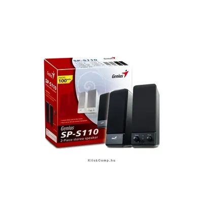 Hangfal 2.0 3.5mm 1W Fekete Genius SP-S110 GENIUS-31730289100 fotó