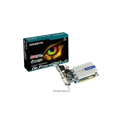 PCI-E Nvidia 210 1024MB DDR3, 64bit, 520/1200MHz, Dsub, DVI, HDMI, LP, Single Slot Passzív GV-N210SL-1GI fotó