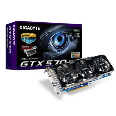 PCI-E Nvidia GTX570 OC 1280MB DDR5, 320bit, 780 3800MHz, 2xDVI, HDMI, Dual Slot Ventilátor GV-N570OC-13I fotó