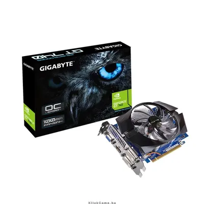 PCI-E Nvidia GT740 OC 2048MB DDR5, 128bit, 1072 5000MHz, Dsub, DVI, HDMI, Dual Slot Ventilátor GV-N740D5OC-2GI fotó