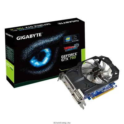 PCI-E Nvidia GTX750 OC 1024MB, DDR5, 128bit, 1137 5000Mhz, 2xDVI, 2xHDMI, Dual Slot Ventilátor GV-N750OC-1GI fotó