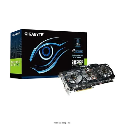 PCI-E Nvidia GTX770 OC 2048MB, DDR5, 256bit, 1137 7010Mhz, 2xDVI, HDMI, DP, Dual Slot ventillátor GV-N770OC-2GD fotó