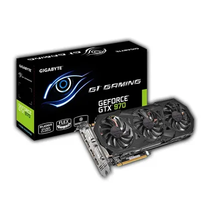 PCI-E Nvidia GTX970 G1 4096MB, DDR5, 256bit, 1175 7000Mhz, 2xDVI, HDMI, 3xDP, Dual Slot ventillátor GV-N970G1-GAMING-4GD fotó