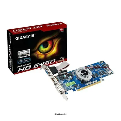 PCI-E AMD HD6450 1024MB DDR3, 64bit, 625 1100MHz, Dsub, DVI, HDMI, Low Profile, Single Slot Ventilátor GV-R645-1GI fotó