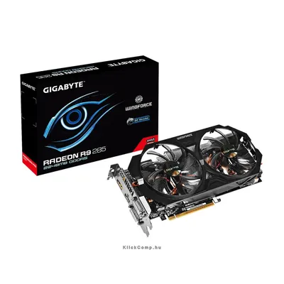 PCI-E AMD R9 285 OC WF2 2048MB DDR5, 256bit, 973 5000MHz, 2xDVI, DP, HDMI, Dual Slot Ventilátor GV-R9285WF2OC-2GD fotó