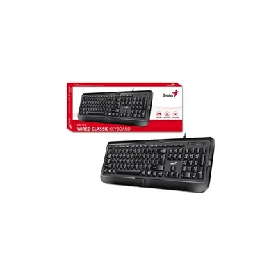 Billentyűzet USB Genius KB-118 fekete HU Genius-31300010404 fotó