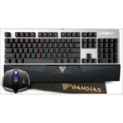 Gamer billentyűzet  angol Mechanikus Gamdias HERMES E1 + egér - UK HERMES-E1 fotó