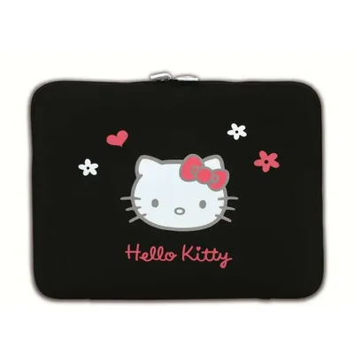 Notebook Skin 10-12" HELLO KITTY SKIN fekete Black Flowers HKNE11BL fotó