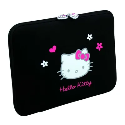 Notebook Skin 13-14" HELLO KITTY SKIN fekete Black Flowers HKNE13BL fotó
