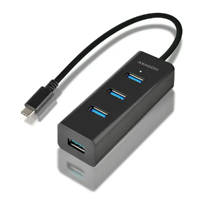 4 port USB Hub USB-C, 4db USB-A 3,2  gyorstöltéssel fekete AXAGON HUE-S2C fotó
