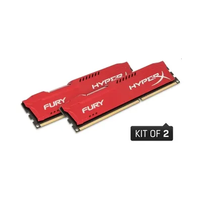 16GB DDR3 memória 1600MHz  (Kit 2db 8GB) Kingston HyperX FURY HX316C10FRK2 16 piros HX316C10FRK2_16 fotó
