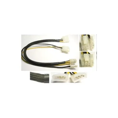 Molex 4pin => 2x 8pin tápkábel adapter KKTP040062 fotó