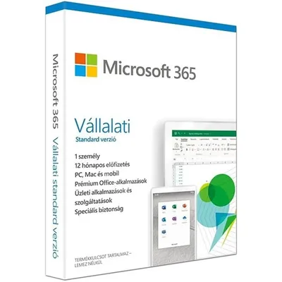 Microsoft 365 Business Standard P6 HUN 1 Felhasználó 5 Eszköz 1 év dobozos irodai programcsomag szoftver KLQ-00467 fotó