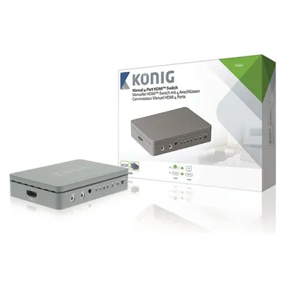 HDMI Kapcsoló 4-Port Sötétszürke KNVSW3404 fotó