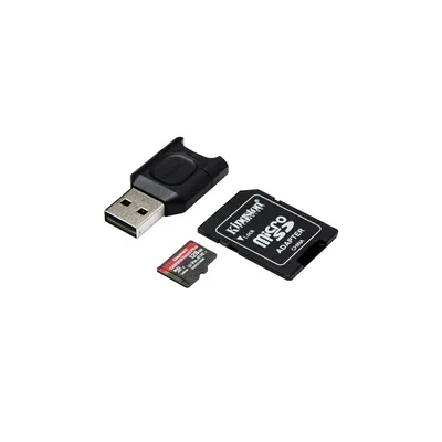 Memória-kártya 128GB SD micro Kingston Canvas React Plus  MLPMR2 128GB adapterrel és olvasóval MLPMR2_128GB fotó