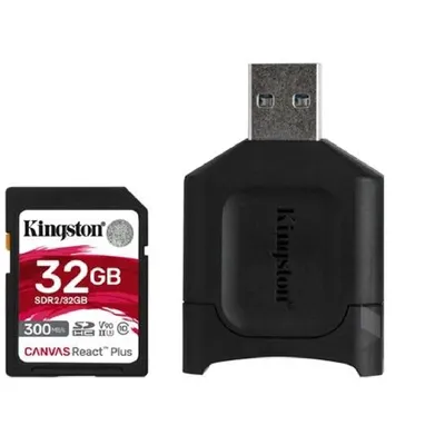 Memória-kártya 32GB SD + olvasó SDHC Class 10 UHS-II U3 Kingston Canvas React Plus MLPR2 32GB MLPR2_32GB fotó