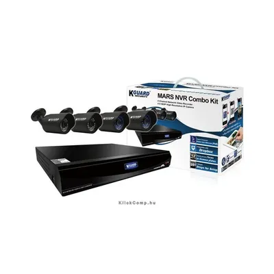 KGuard IP alapú megfigyelőrendszer szett, NVR 720P 120fps, Cloud, QR kód, 4db kamera 1,3MP, 3,6 6mm, IR20 30m, IP66 MR-4040 fotó