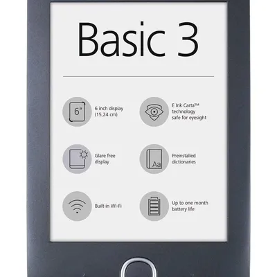e-book olvasó 6" E-Ink Pearl 8GB wifi mUSB mSD POCKETBOOK PB614 BASIC3 PB614W-2-E-WW fotó