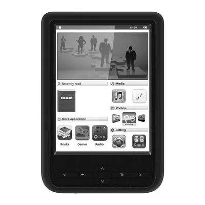 e-book olvasó 3464B 6&#34; e-ink panel, 800x600, 4GB memória, µSD foglalat, zenelejátszás fekete. PER3464B fotó