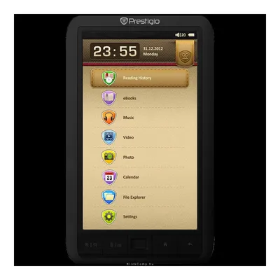 e-book olvasó 3574BC 7" színes LCD, 600x800, 4GB memória, µSD foglalat, zene video lejátszás, képek megjelenítése fekete. PER3574BC fotó
