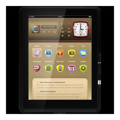 e-book olvasó 3884B 8" érintés érzékeny színes LCD, 600x800, 4GB memória, µSD foglalat, zene video lejátszás, képek megjelenítése, védőtok, 2900mAh akku fekete. PER3884B fotó