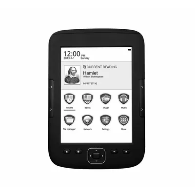 MultiReader SUPREME 6'' eInk eBook Reader, HD LIGHT panel with Touch screen; CPU:Rockchips 2818;ROM:DDR3,128M; RAM:4GB; WIFI; Battery:Rechargeable Lithium-Polymer1500mAh, Black PER5664BC fotó