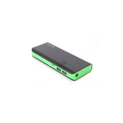 PLATINET Power Bank hordozható töltő 8000mAh + micro USB Kábel + zseblámpa fekete/zöld PMPB80BG fotó