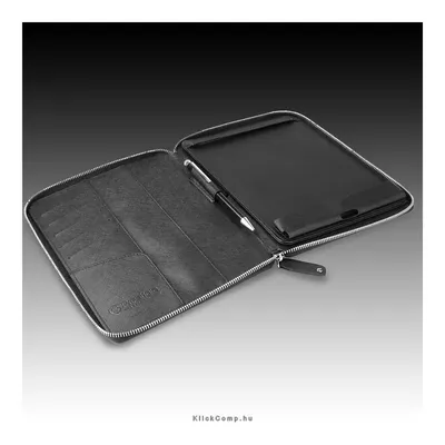 8&#34; univerzális tablet tok, állványként is használható, zipzárral. Fekete. PTCL0108BK fotó