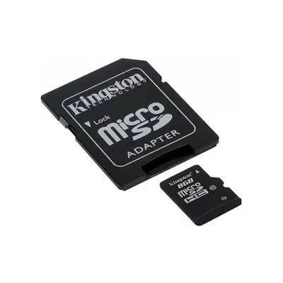 Memória-kártya 8GB SD micro SDHC Class10 Kingston SDC10G2 8GB adapterrel SDC10G2_8GB fotó