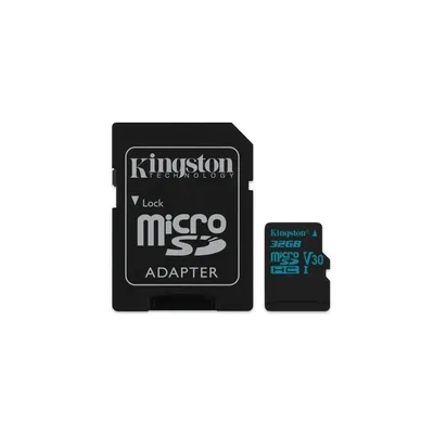 Memória-kártya 32GB SD micro SDHC Class 10  UHS-I U3 Kingston Canvas Go SDCG2/32GB memória kártya adapterrel SDCG2_32GB fotó