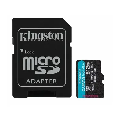Memória-kártya 512GB SD micro adapterrel SDXC Class 10 UHS-I U3 Kingston Canvas Go! Plus SDCG3/512GB SDCG3_512GB fotó