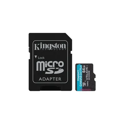 Memória-kártya 64GB SD micro adapterrel (SDXC Class 10  UHS-I U3) Kingston Canvas Go! Plus SDCG3/64GB SDCG3_64GB fotó