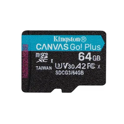 Memória-kártya 64GB SD micro (SDXC Class 10  UHS-I U3) Kingston Canvas Go! Plus SDCG3 64GBSP SDCG3_64GBSP fotó