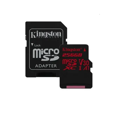 Memória-kártya 256GB SD micro SDXC Class 10 UHS-I U3 Kingston Canvas React SDCR 256GB memória kártya adapterrel SDCR_256GB fotó