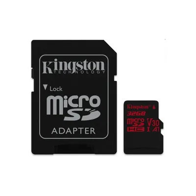 Memória-kártya 32GB SD micro SDHC Class 10  UHS-I U3 Kingston Canvas React SDCR/32GB adapterrel SDCR_32GB fotó